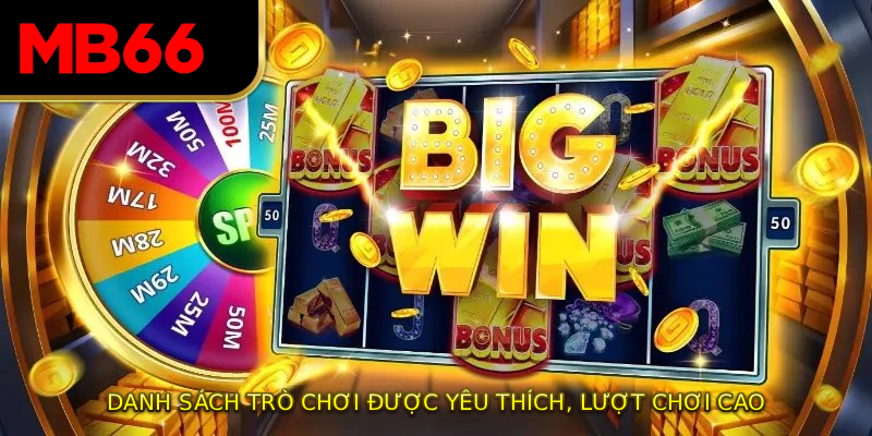 Danh sách trò chơi được yêu thích, lượt chơi cao